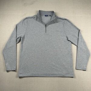 Footjoy Sweater Mens L Golf 1/4 Zip Performance‎ Lyocell Stretch Striped Preppy